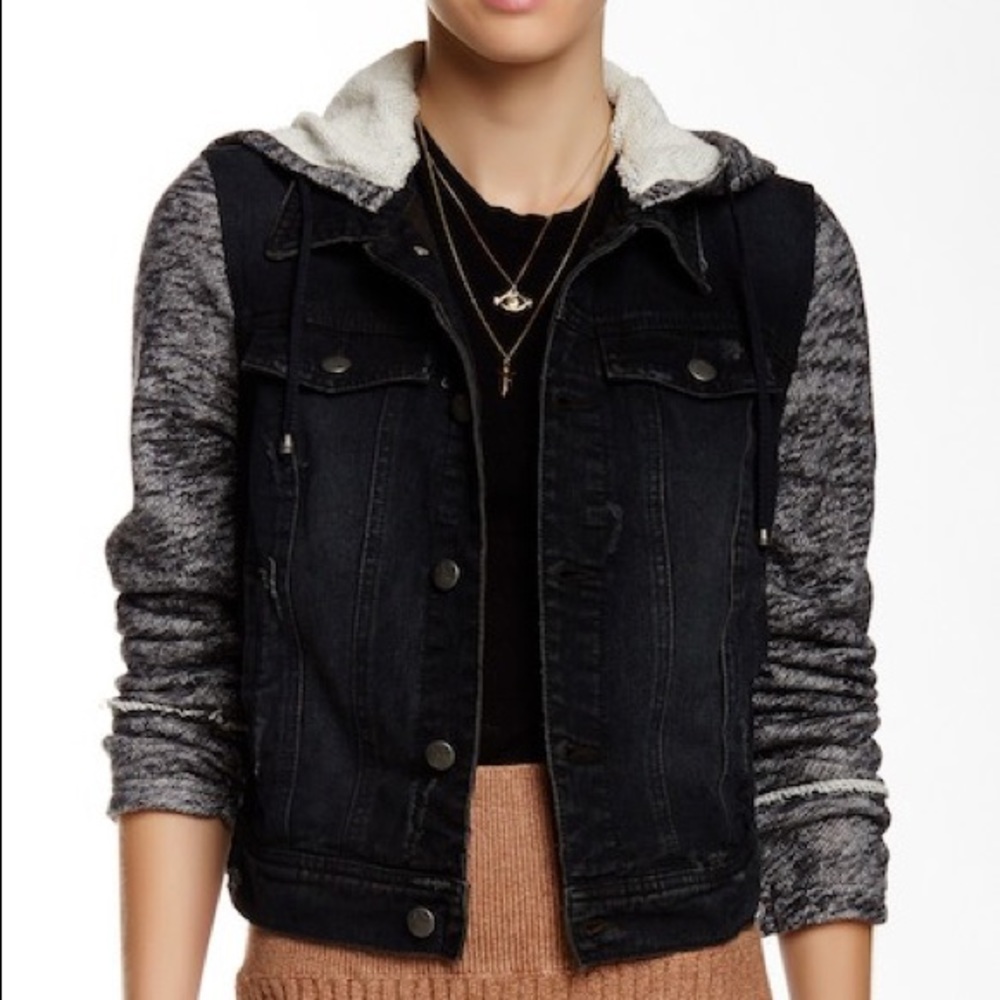 Free People denim & knit jacket